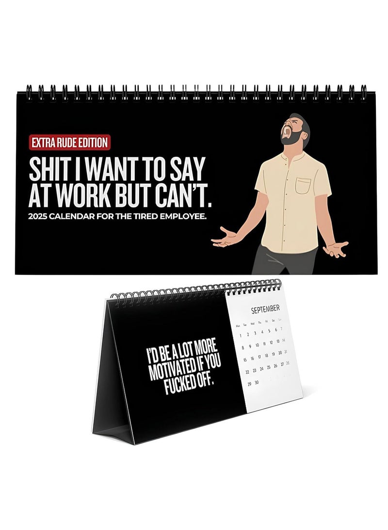 general Sh * t I Want To Say At Work 2025 Calendar, 10 'x 5' 2025 Fun Calendar, Rude Office Humor Desk Calendar, Stress Relief Fun 2025 Calendar Office Gifts (2 Pieces) - Image 1