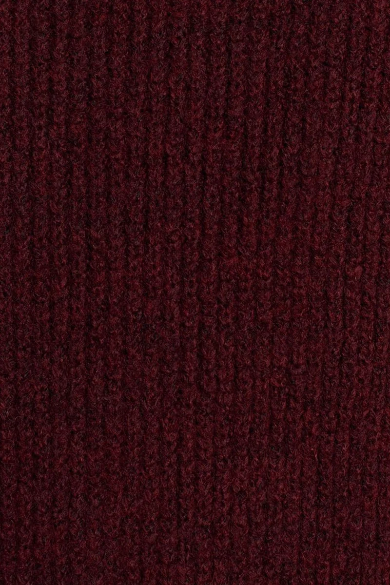 Dilvin Burgundy Red DILVIN Oversized Ribbed Turtleneck Sweater for Women | Best Price UAE