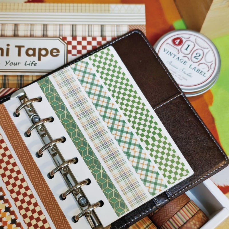 Bomichi Washi Tape, 42 Rolls Aesthetic Colored Decorative Cute Scrapbook Tape for Scrapbooking Supplies Journaling Craft Junk Journal - Image 5