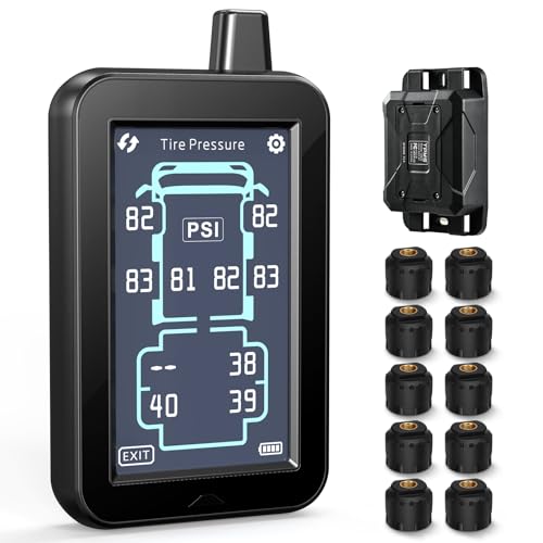 GUTA RV Tire Pressure Monitoring System Tire Pressure Monitor System with 43 Touchscreen Color LCD Display TPMS with 10 Sensors 6 Alarm Modes Signal Booster 0188PSI for RVTrailer5th Wheel - Image 1