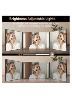Y&D 3 Way Barber Mirror,LED Light, 360 Degree Mirror for Men,USB with Height Adjustable Telescoping Hook,Suitable Hair Cutting, Hairstyling, Shaving, Grooming, Coloring and Makeup  - Image 1