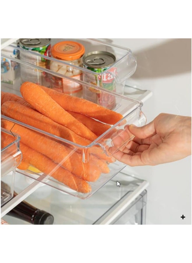 Generic Donia Acrylic Refrigerator Organizer Containers for Food, Eggs, Fruits with Double Handle (20 x 32.5 x 10 cm)-Clear  - Image 2