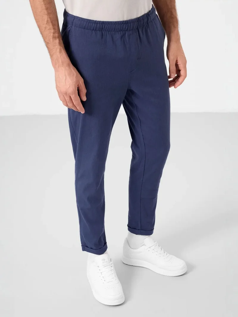 تومي لايف TOMMY Men's Straight-leg Gabardine Chinos