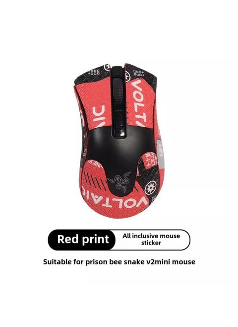 Suitable For Razer Purgatory Viper Viper V2mini Mouse Sticker Anti-slip Sticker Printed Sticker V2mini Sweat Absorbing Palm Sticker-Color: A Red Printed Mouse Sticker