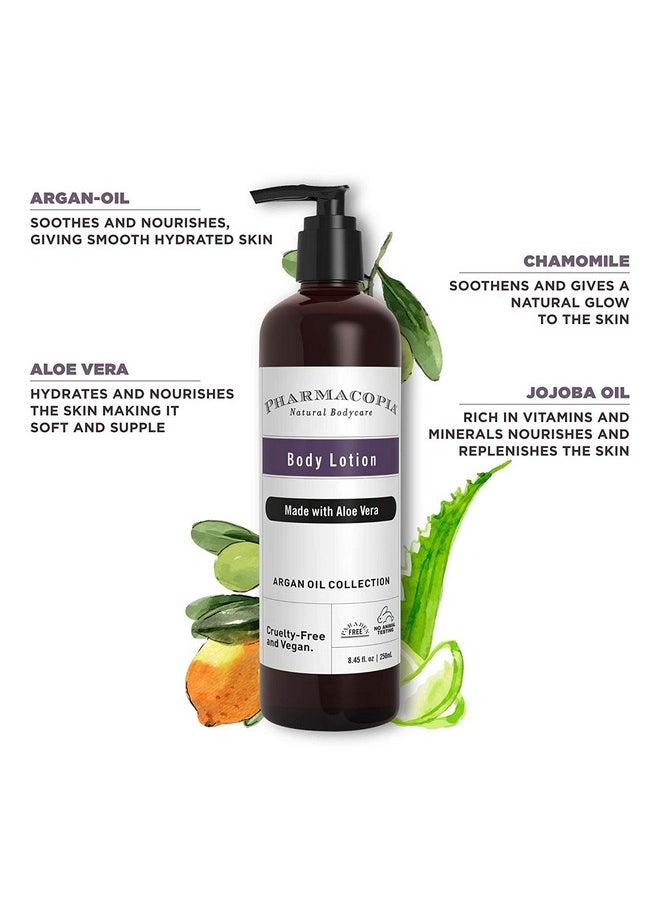 KIMIRICA - Pharmacopia Argan Oil & Aloe Vera Organic Premium Moisturizing Body Lotion 250Ml, 100% Vegan And Paraben & Sls Free Free Daily Moisturizer For Dry Skin - Image 1
