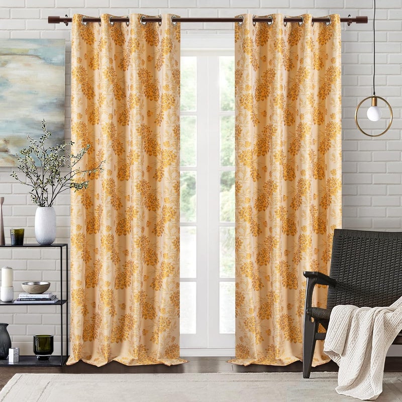 Deco Window Extendable Curtain Rod for Door Windows Adjustable Length Heavy Duty Iron Telescopic Drapery Pole with Barrel Finials 1 Diameter 52144 Brown - Image 2