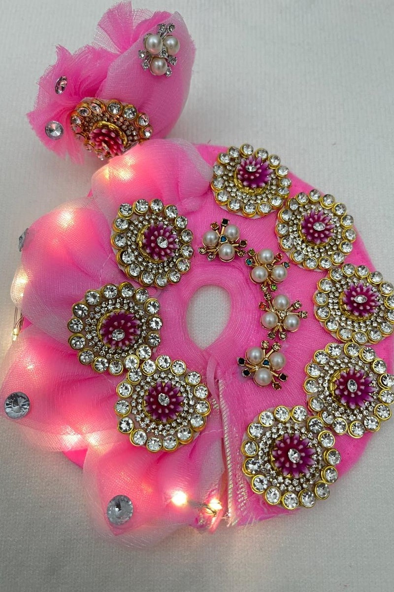 Laddu Gopal Kanha ji Fancy  Poshak for Janmashtami Full Jarkan Heavy Dress Special for Janmashtami/ size is 2 number/ Krishna dress/krishna poshak/Light poashak/Battery lights in dress