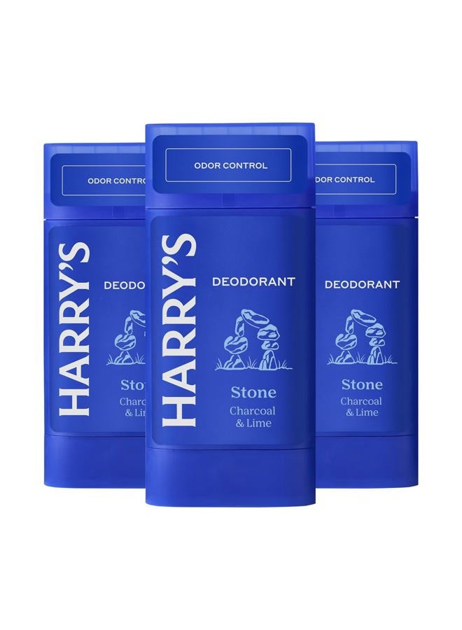 Harry's مزيل عرق خالي من الألمنيوم للرجال - التحكم في الرائحة، رائحة الحجر، 2.5 أونصة، عبوة 3، مزيل عرق للرجال - Image 1