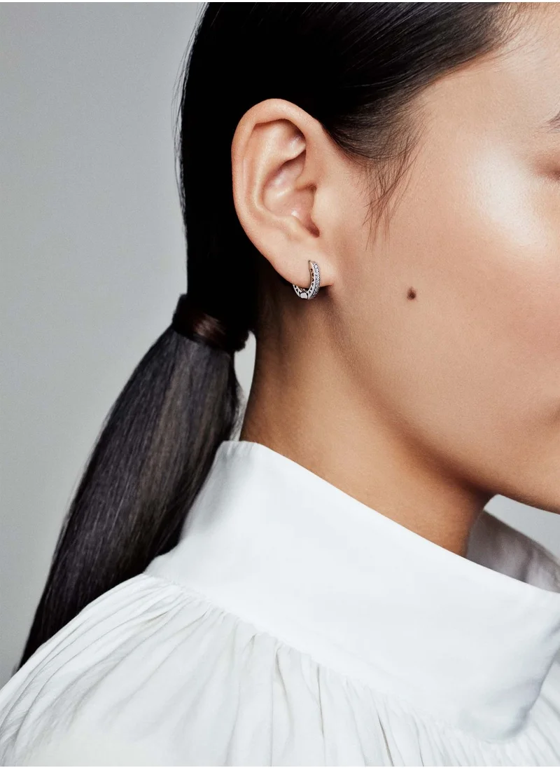 PANDORA PavÃ Heart Hoop Earrings