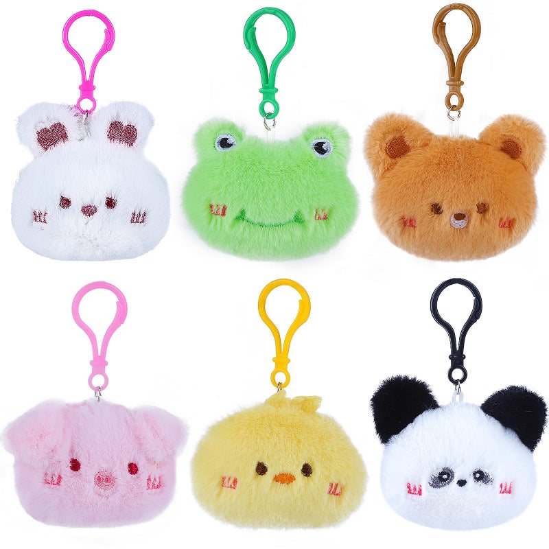 Niceup 28Pack Mini Stuffed Plush Animals Keychains Party Favors Easter Egg Fillers Mini Claw Machine Toys Cute Bunny Chick Frog Bear Pig Panda Plush Bulk for Kids Class Birthday Goodie Bags Gift - Image 3