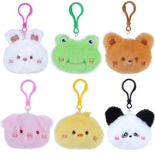 Niceup 28Pack Mini Stuffed Plush Animals Keychains Party Favors Easter Egg Fillers Mini Claw Machine Toys Cute Bunny Chick Frog Bear Pig Panda Plush Bulk for Kids Class Birthday Goodie Bags Gift - Image 1