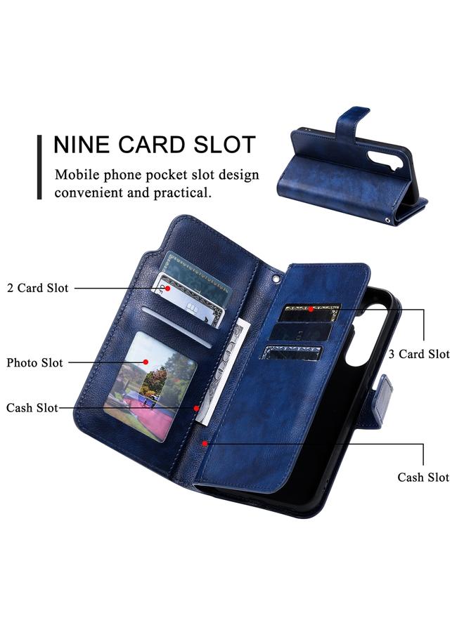 اس-توب جراب هاتف جلدي ثلاثي الطي مع محفظة لـ 9 بطاقات لهاتف Samsung Galaxy A05 - Image 4