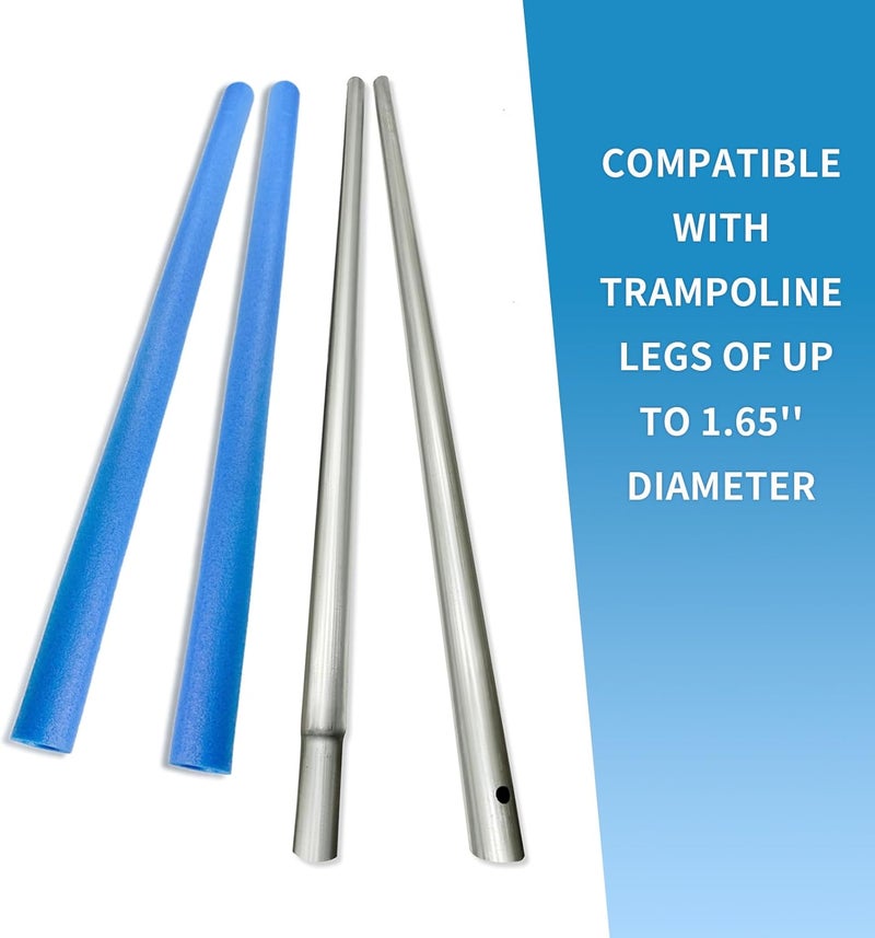 MSSVIGING Universal Trampoline Replacement Enclosure Poles Come with Clamps, Screws and Bolts, Plactic Caps, Fits 6 Straight Pole Trampoline Frame - Image 3