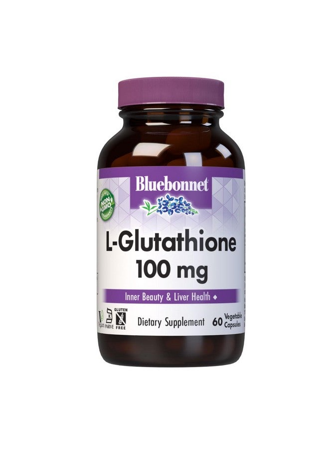Bluebonnet L-Glutathione 100 mg Vitamin Capsules, 60 Count, White - Image 1