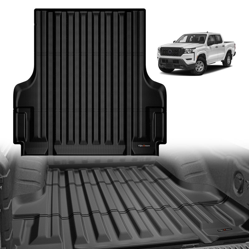 TripleAliners Truck Bed Mat Compatible with Nissan Frontier 2022 2023 2024 2025 Accessories Crew Cab 5FT Vehicle Perfectly Flush All Weather Protection TPE Heavy Duty Pickup Car Bed Cargo Mat