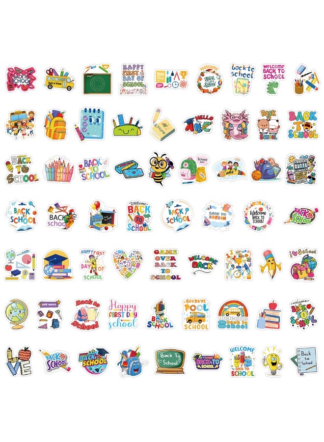 NIBEMINENT 60 Pcs Back To School Deco Kit Waterproof Stickers, High Definition Printing Bright Colors, Suitable for Laptop Skateboard Luggage Water Bottle Guitar DIY - Image 3