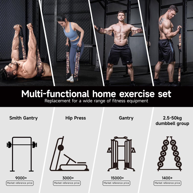 Innstar Multi-Function Resistance Bands for Working Out, Push Up Exercise Bands Resistance Bands Set for Bench Press Gym Equipment, Home Workout, Travel Portable - Image 4