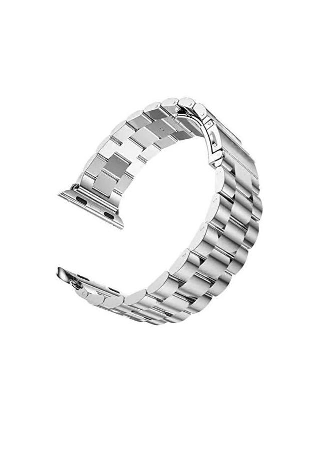 Generic - Watch Strap for Apple Watch 41mm 40mm 38mm, Compatible with iwatch Strap Series 8/7/6/SE/5/4/3/2/1, Stainless Steel Replacement Sport Band Metal Adjustable Wristband Belt - Image 1