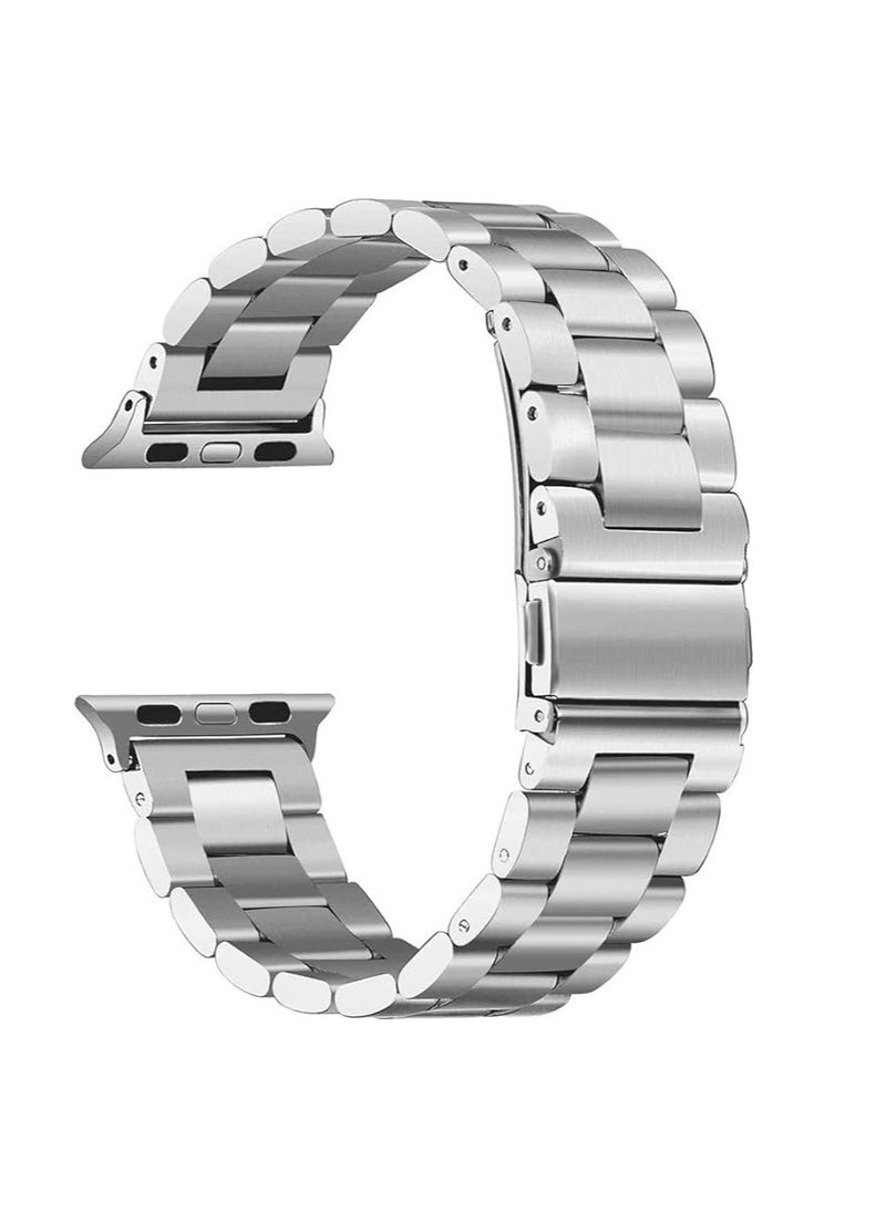 Generic - Watch Strap for Apple Watch 41mm 40mm 38mm, Compatible with iwatch Strap Series 8/7/6/SE/5/4/3/2/1, Stainless Steel Replacement Sport Band Metal Adjustable Wristband Belt - Image 1