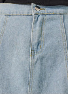 Styli Mid Rise A-Line Midi Denim Skirt  - Image 3