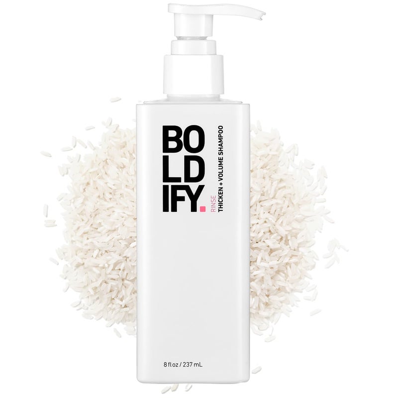 Boldify Thickening Shampoo  Rice Water Shampoo for Thinning and Oily Hair  Volumizing Shampoo for Fine Hair Weightlessly Removes Excess Oil  8oz