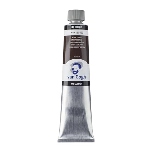 Talens Van Gogh Oil Color Paint, 200ml Tube, Burnt Umber 409 - Image 5