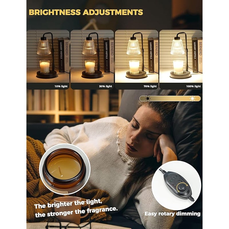 GODONLIF Candle Warmer Lamp with Timer Dimmable, Birthday Gifts for Women Mom, House Warming Gifts New Home Decor, Wax Melt Warmer for Jar Candles with 2 Bulbs - Image 4