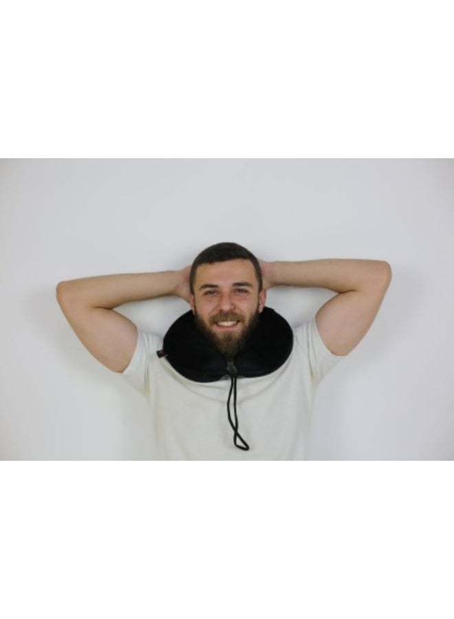 اتش تى ميديكال وسادة رقبة طبية كلاسيكية من إسفنج الذاكرة، صناعة ألمانية، دعم مريح للسفر والجلوس من إتش تي ميديكال - Image 2