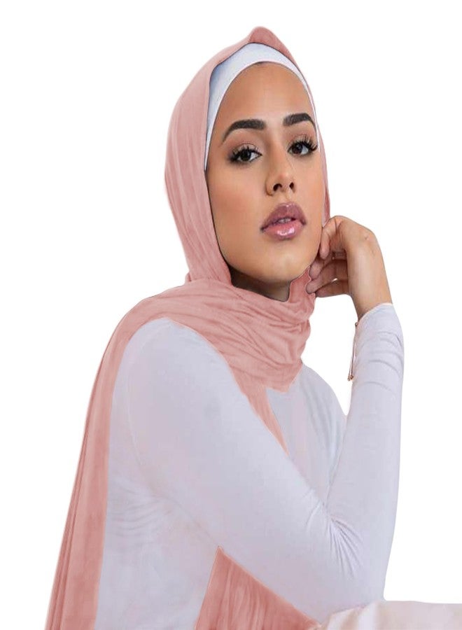 وشاح حجاب بيواغ للنساء، مصنوع من قطن ناعم، مناسب للحجاب الإسلامي، وشاح طويل أنيق، لون وردي فاتح - Image 2