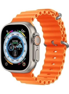 BML BW8 ULTRA-Bluetooth smart watch- 2.08-inch full HD display-orange silicone strap-with wireless charger-supports NFC-voice assistant-full health monitoring-built-in speaker and microphone