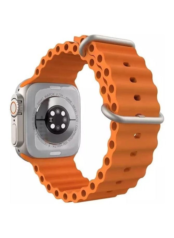 BML - BML BW8 ULTRA-Bluetooth smart watch- 2.08-inch full HD display-orange silicone strap-with wireless charger-supports NFC-voice assistant-full health monitoring-built-in speaker and microphone - Image 1