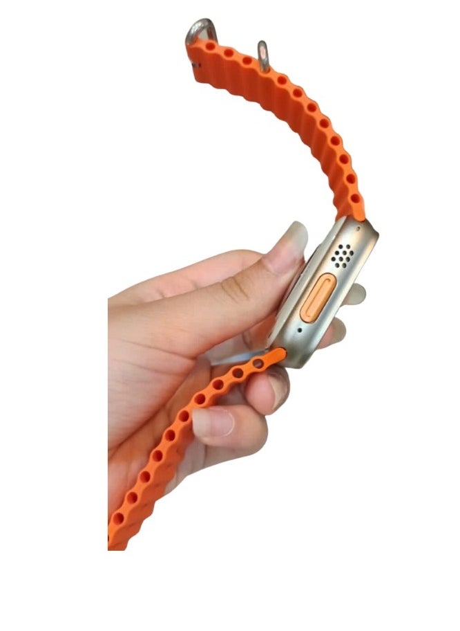 BML - BML BW8 ULTRA-Bluetooth smart watch- 2.08-inch full HD display-orange silicone strap-with wireless charger-supports NFC-voice assistant-full health monitoring-built-in speaker and microphone - Image 1