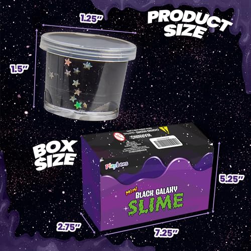 Playbees Black Nebula Slime 24 Pack Galaxy Star Slime Party Favors for Kids NonSticky Stress Relief Arts Crafts - Image 5