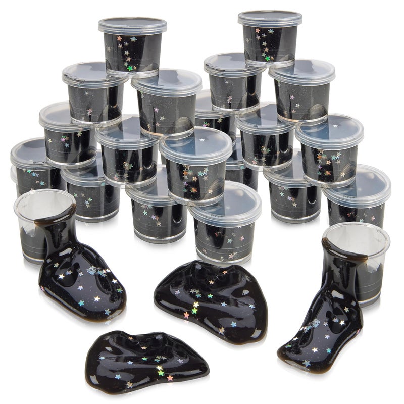 Playbees Black Nebula Slime 24 Pack Galaxy Star Slime Party Favors for Kids NonSticky Stress Relief Arts Crafts - Image 3