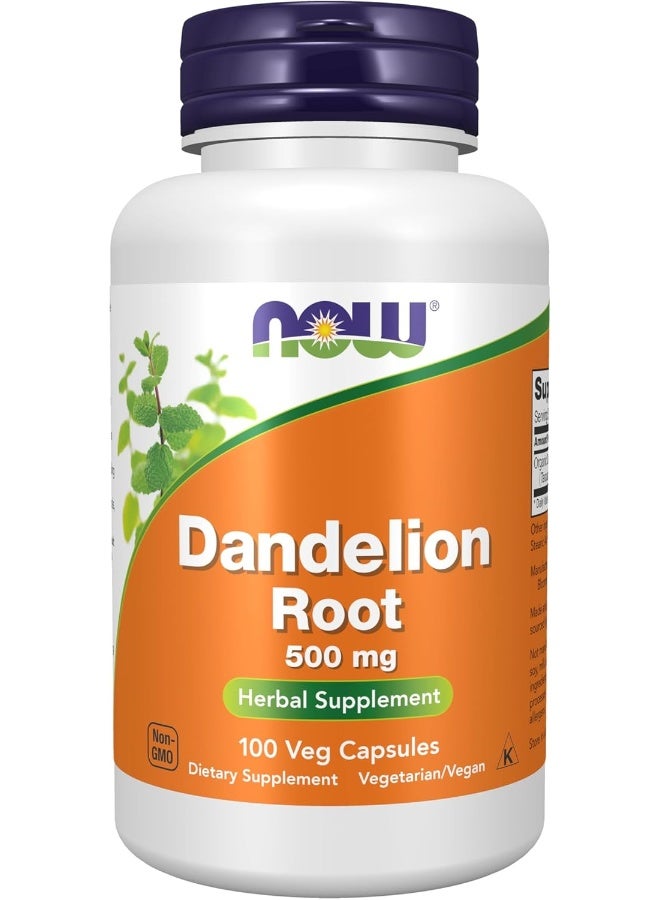 Now Foods Dandelion Root 500 Mg 100 Veg Capsules - Image 1