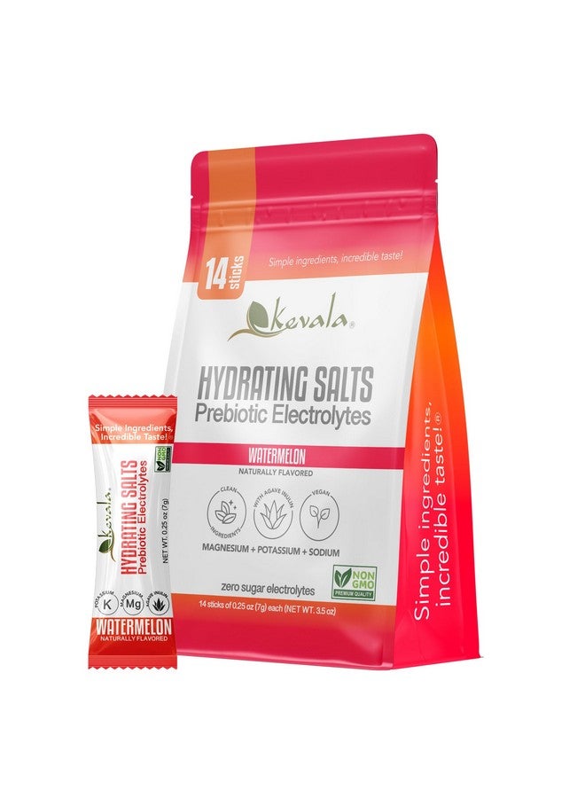 Kevala أملاح كيڤالا المرطبة - إلكتروليتات البطيخ - بدون سكر - مع إينولين الأغاف - 14 حزمة ترطيب - مشروب بودرة - Image 1