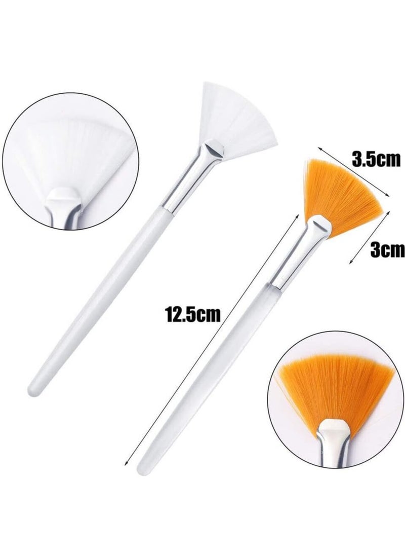 2X Women Facial Brushes Fan Mask Brush Soft Brushes Cosmetic Makeup Tools AU (Yellow) - Image 2