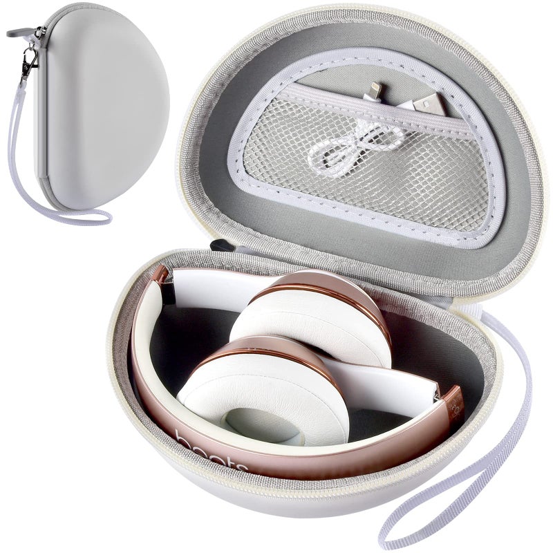 Comecase Headphone Case Compatible with Beats Solo 4/ Studio Pro x Kim Kardashian/ Solo3/ Studio3/ Solo2/ Solo Pro Bluetooth On-Ear Headphones Headset - White - Image 1