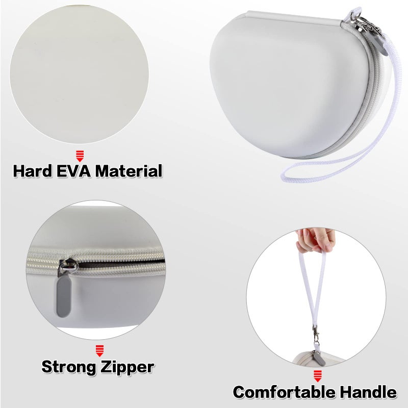 Comecase Headphone Case Compatible with Beats Solo 4/ Studio Pro x Kim Kardashian/ Solo3/ Studio3/ Solo2/ Solo Pro Bluetooth On-Ear Headphones Headset - White - Image 3