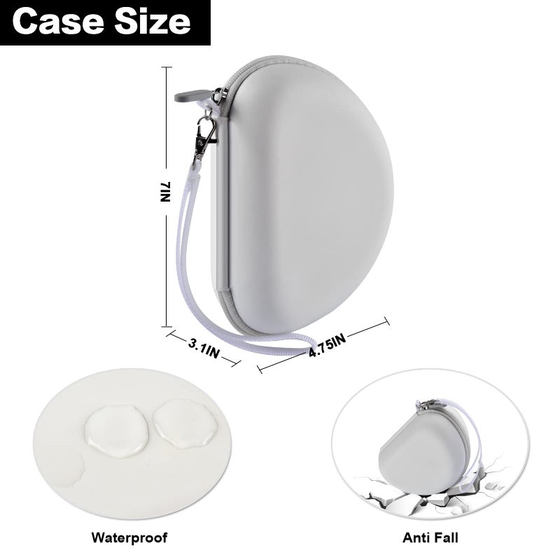 Comecase Headphone Case Compatible with Beats Solo 4/ Studio Pro x Kim Kardashian/ Solo3/ Studio3/ Solo2/ Solo Pro Bluetooth On-Ear Headphones Headset - White - Image 5