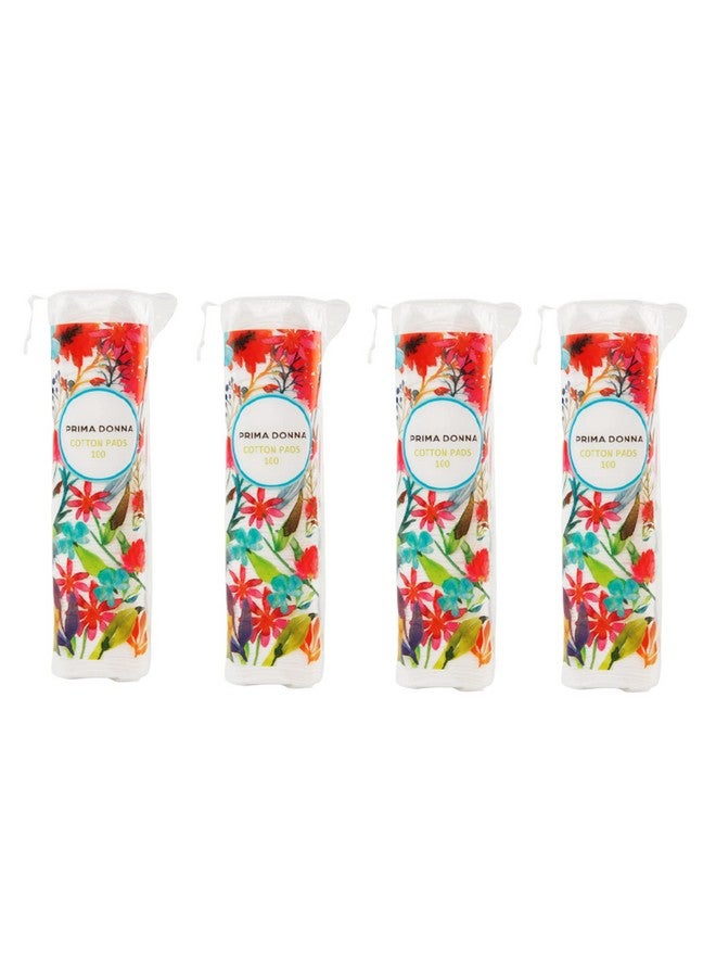 بريما دونا وسادات قطنية لإزالة مكياج الوجه، وسادات دائرية فائقة النعومة، خالية من المواد الكيميائية، مناديل تنظيف، والعناية بالجمال اليومي، عبوة من 4 قطع (400 قطعة)، أبيض - Image 1