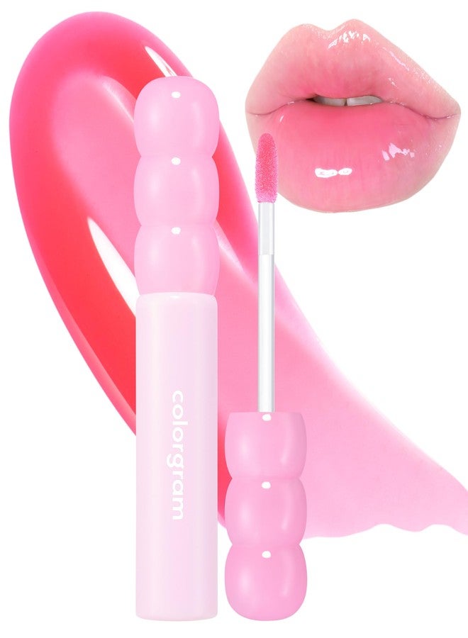 COLORGRAM FRUITY GLASS GLOSS 03 GIGGLE STRAWBERRY | Non-Sticky Glossy Lip Tint with Glass-Like Shine | Long-Lasting Hydrating Lip Gloss for Smooth & Plump Lips - Image 1