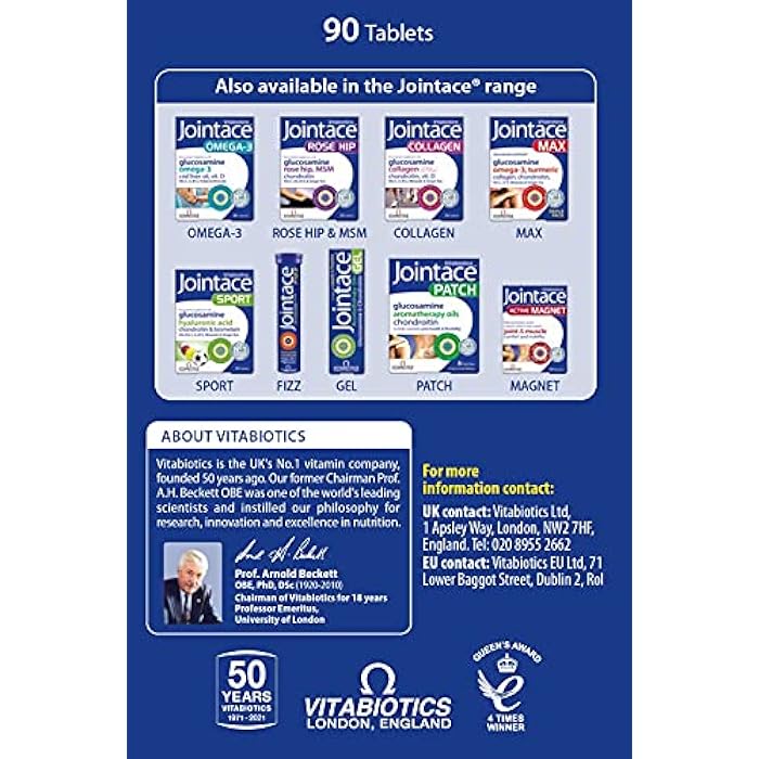 JOINTACE Vitabiotics Jointace Glucosamine and Chondroitin 90 Tablets - Image 5