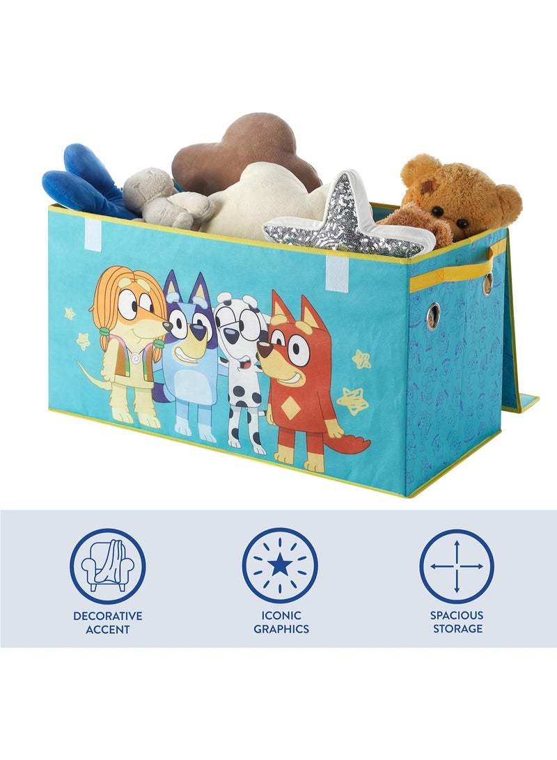 Idea Nuova Idea Nuova Bluey Collapsible Storage Trunk Durable Fabric Chest with Soft Lid, 28.5"x14.5"x16",Kids Room Organizer Bluey  - Image 4