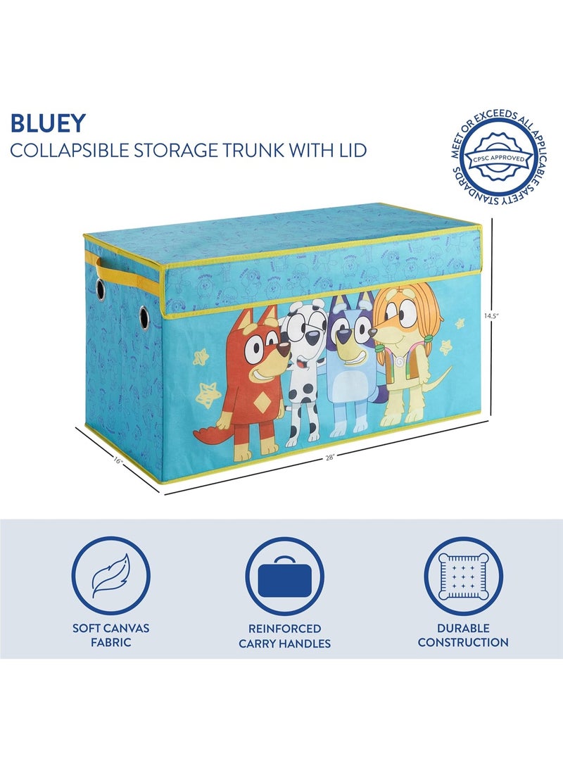 Idea Nuova Idea Nuova Bluey Collapsible Storage Trunk Durable Fabric Chest with Soft Lid, 28.5"x14.5"x16",Kids Room Organizer Bluey  - Image 2