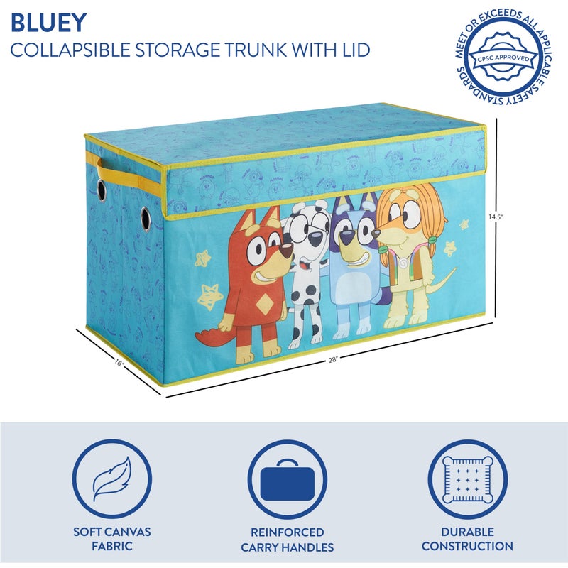 Idea Nuova Bluey Collapsible Storage Trunk Durable Fabric Chest with Soft Lid, 28.5"x14.5"x16",Kids Room Organizer - Image 2