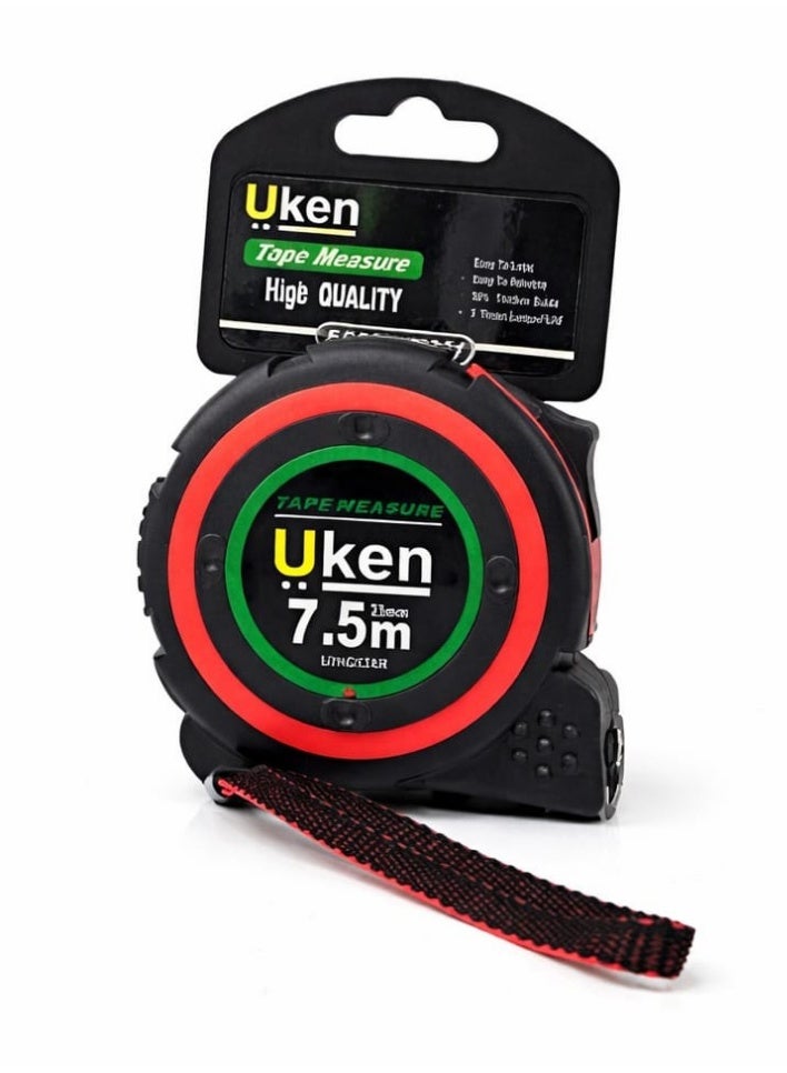 شريط قياس 7.5 متر UKEN قبضة قوية للمهام الشاقة
