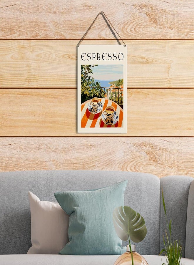GUDIAO Vintage Italian Coffee Decoration for Coffee Bar Kitchen Coffee Decor Sign Cafe Decor Espresso Wall Art for Coffee Shop Corner Sign Coffee Lover Gifts for Home Coffee Bar Living Room Decoration - Image 4
