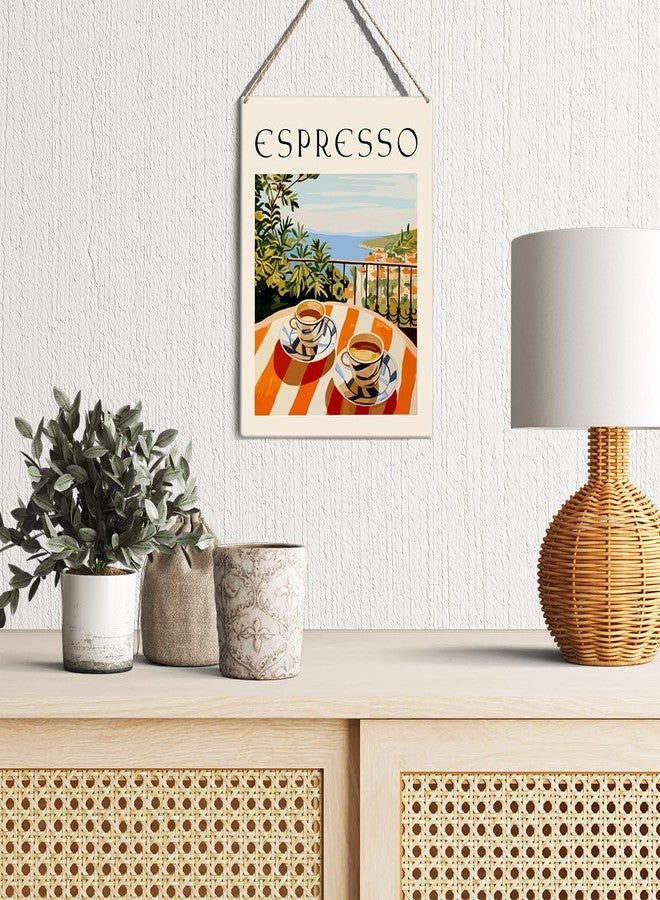GUDIAO Vintage Italian Coffee Decoration for Coffee Bar Kitchen Coffee Decor Sign Cafe Decor Espresso Wall Art for Coffee Shop Corner Sign Coffee Lover Gifts for Home Coffee Bar Living Room Decoration - Image 3