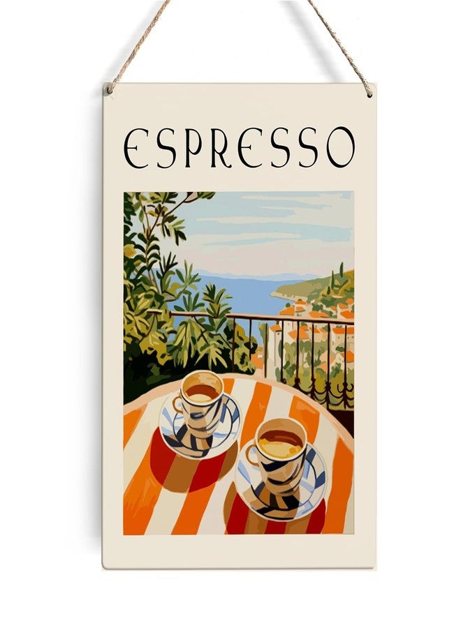 GUDIAO Vintage Italian Coffee Decoration for Coffee Bar Kitchen Coffee Decor Sign Cafe Decor Espresso Wall Art for Coffee Shop Corner Sign Coffee Lover Gifts for Home Coffee Bar Living Room Decoration - Image 1